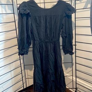 Target Floral Design Black Midi Dress WITH POCKETS!